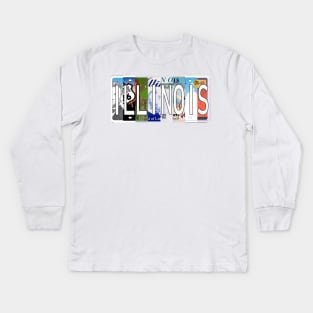 Illinois License Plates Kids Long Sleeve T-Shirt